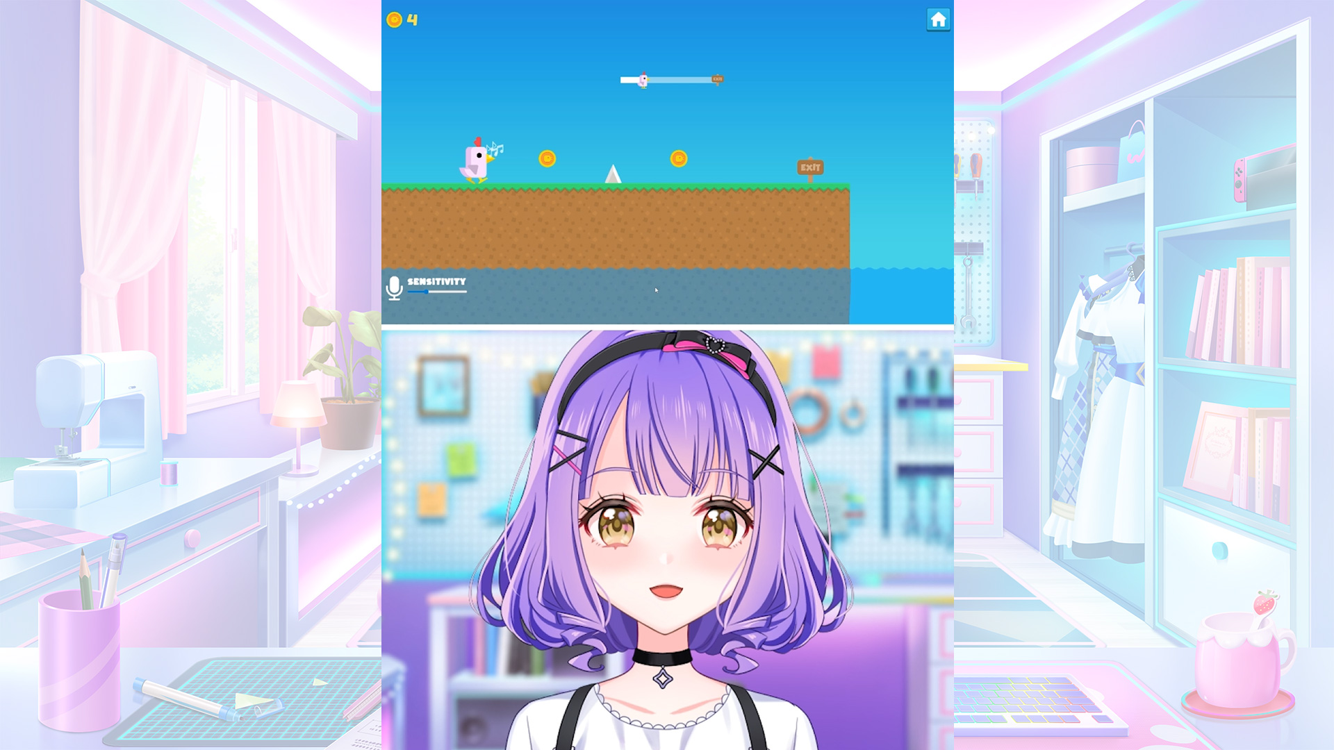 声でニワトリを操作させるゲーム①