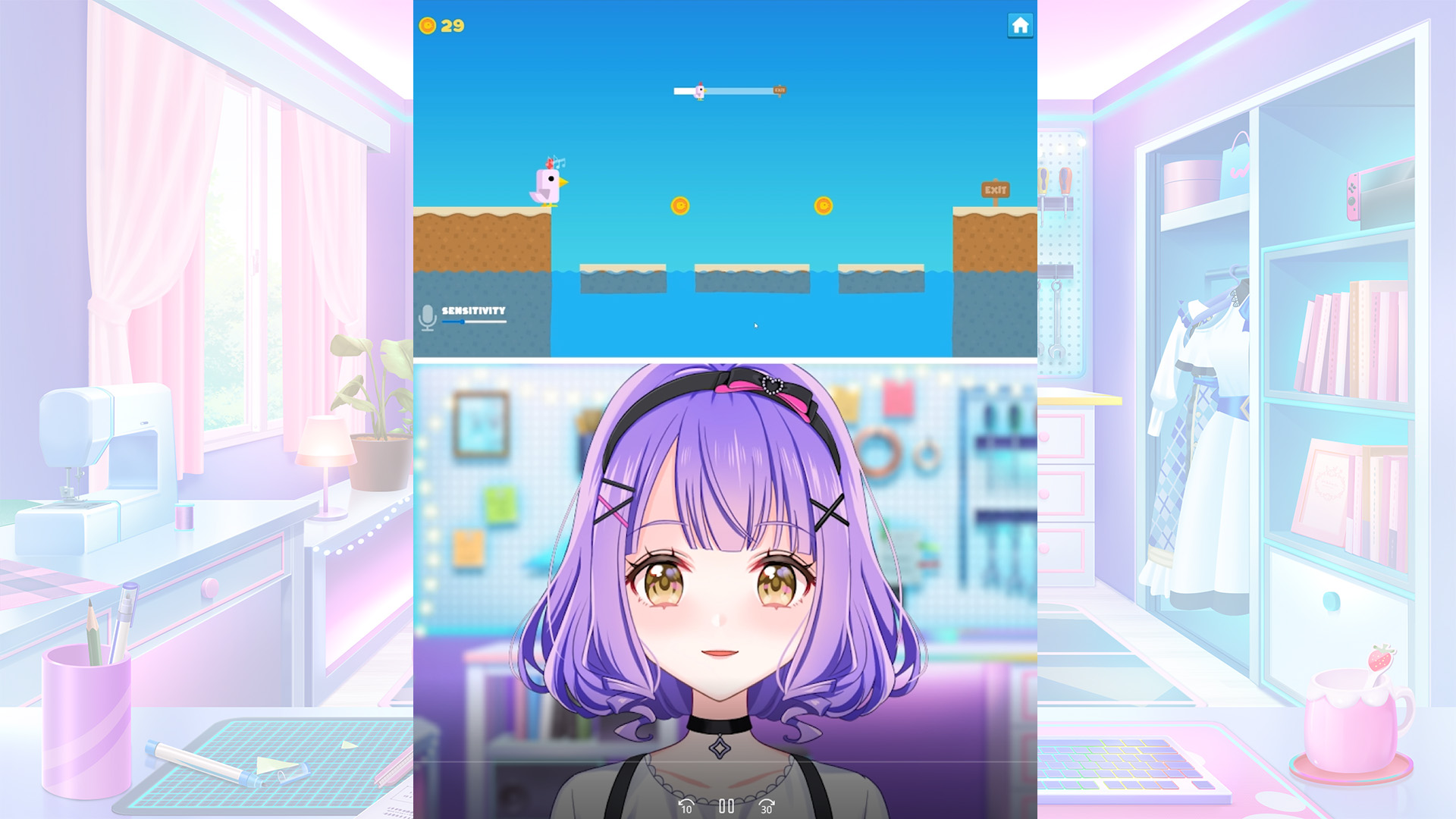 声でニワトリを操作させるゲーム③